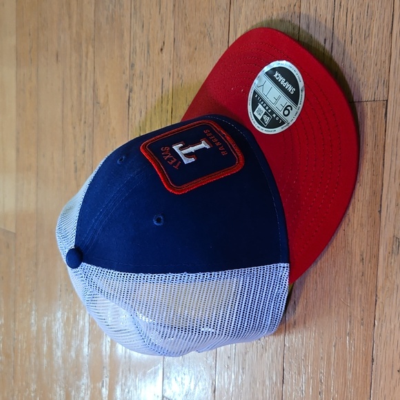 New Era Tecas Rangers Squared Patch Low Profile 9FIFTY Snapback Hat Blue - Picture 4 of 12